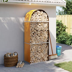 Vidaxl - Porte-bûches marron clair 80x45x190 cm acier galvanisé