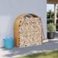 vidaXL Porte-bûches aspect bois 120x45x140 cm acier galvanisé