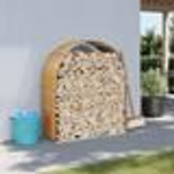vidaXL Porte-bûches aspect bois 120x45x140 cm acier galvanisé