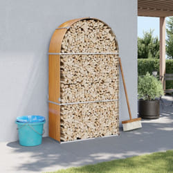 vidaXL Porte-bûches aspect bois 120x45x210 cm acier galvanisé