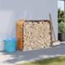 vidaXL Porte-bûches aspect bois 120x45x100 cm acier galvanisé