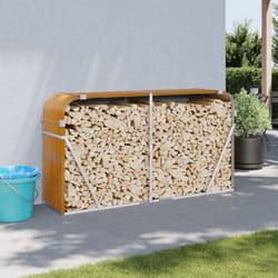 Vidaxl - Porte-bûches marron clair 180x45x100 cm acier galvanisé