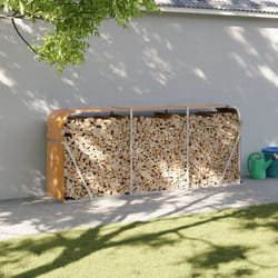 Vidaxl - Porte-bûches marron clair 234x45x100 cm acier galvanisé