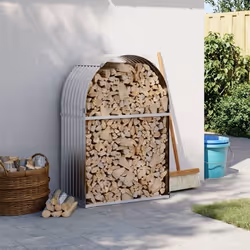 vidaXL Porte-bûches argenté 80x45x120 cm acier galvanisé