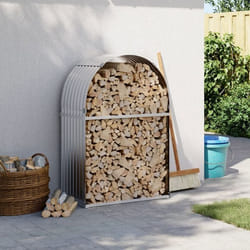 vidaXL Porte-bûches argenté 80x45x120 cm acier galvanisé