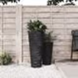 vidaXL Jardinière et intérieur amovible anthracite aspect rainuré