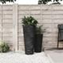 vidaXL Jardinière et intérieur amovible anthracite aspect rainuré