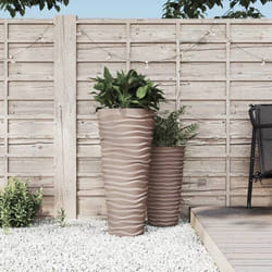 vidaXL Jardinière et intérieur amovible moka 18/45 L PP aspect rainuré 364691