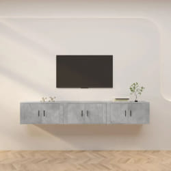 vidaXL Meubles TV muraux 3 pièces - Gris béton