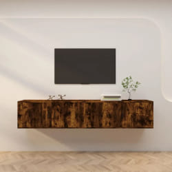 vidaXL Meubles TV muraux - Chêne fumé