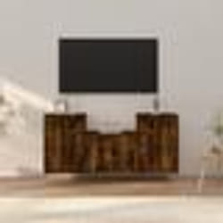 vidaXL Ensemble de meubles TV 3 pcs Chêne fumé Bois d'ingénierie