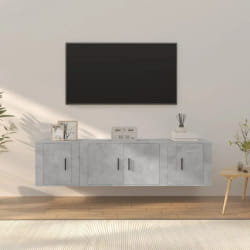 VIDAXL Ensemble de meubles TV 3 pcs - Gris béton