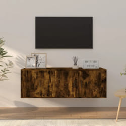 vidaXL Ensemble de meubles TV chêne fumé - 2 pièces