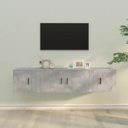 vidaXL Ensemble Meubles TV 3 pcs Gris Béton