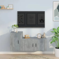 vidaXL Ensemble Meubles TV 2 pcs Gris béton