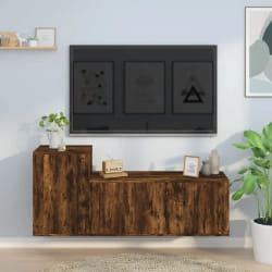 vidaXL Ensemble Meubles TV Chêne fumé - 2 pcs