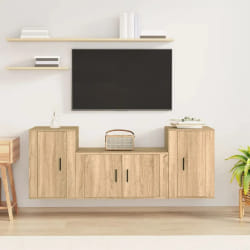 vidaXL Ensemble TV 3 pcs - Chêne sonoma