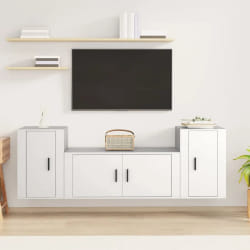 vidaXL Ensemble de meubles TV 3 pcs Blanc