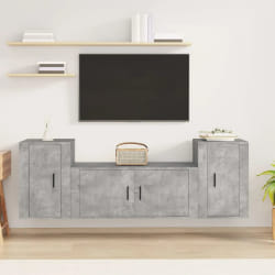 vidaXL Ensemble Meubles TV 3 pcs Gris Béton