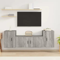 VIDAXL Ensemble TV 3 pcs Sonoma Gris