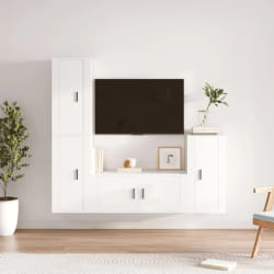 vidaXL Ensemble de meubles TV - 4 pcs - Blanc