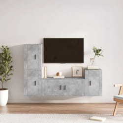 vidaXL Ensemble Meubles TV 4 pcs Gris Béton