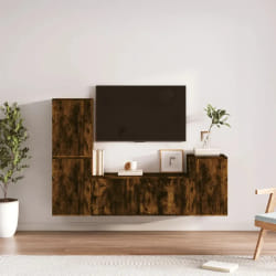 vidaXL Ensemble de meubles TV 4 pcs - Chêne fumé