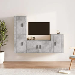 vidaXL Ensemble de meubles TV - Gris béton