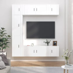 vidaXL Ensemble de meubles TV 7 pcs - Blanc