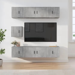 vidaXL Ensemble de meubles TV 7 pcs Gris béton