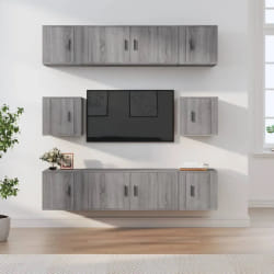 vidaXL Meubles TV Sonoma gris 8 pcs