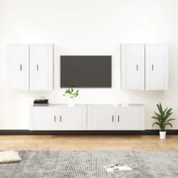 vidaXL Ensemble de meubles TV - 6 pièces - Blanc