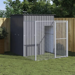vidaXL Niche chien avec cour 165x251x181 cm - Anthracite