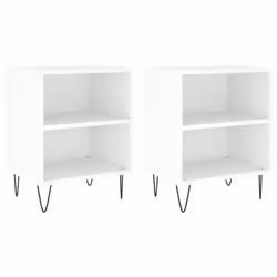 VidaXL 826781, Blanc, Fer, Bois, 400 mm, 300 mm, 500 mm, 2 pièce(s)