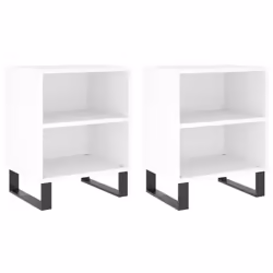 VidaXL 826797, Blanc, Fer, Bois, 400 mm, 300 mm, 500 mm, 2 pièce(s)