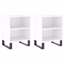 VidaXL 826801, Blanc, Fer, Bois, 400 mm, 300 mm, 500 mm, 2 pièce(s)