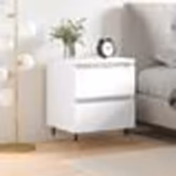 vidaXL Table de chevet Blanc 40x35x50 cm Bois d’ingénierie