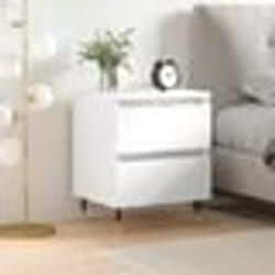 vidaXL Table de chevet Blanc 40x35x50 cm Bois d’ingénierie