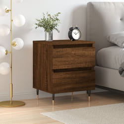 Table de chevet chêne marron 40x35x50 cm bois d'ingénierie
