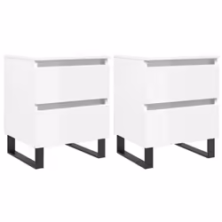 VidaXL 826897, Blanc, Fer, Bois, 400 mm, 350 mm, 500 mm, 2 pièce(s)
