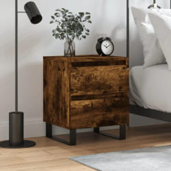 vidaXL Table de Chevet Chêne Fumé - Bois d'Ingénierie
