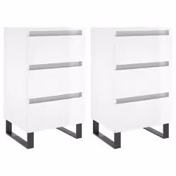 VidaXL 826945, Blanc, Fer, Bois, 400 mm, 350 mm, 690 mm, 2 pièce(s)