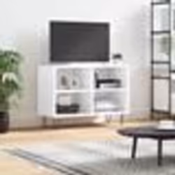 vidaXL Meuble TV blanc brillant 69,5 x 30 x 50 cm bois d'ingénierie