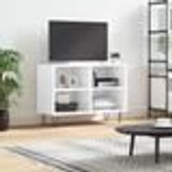 vidaXL Meuble TV blanc brillant 69,5 x 30 x 50 cm bois d'ingénierie