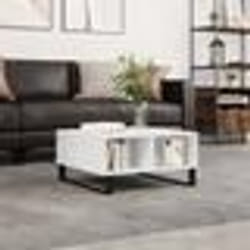 vidaXL Table basse blanc 60x60x30 cm bois d'ingénierie