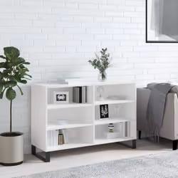 vidaXL Buffet blanc brillant 103,5x35x70 cm bois d'ingénierie