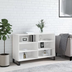 vidaXL Buffet blanc brillant 103,5x35x70 cm bois d'ingénierie