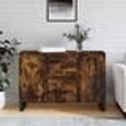 vidaXL Buffet chêne fumé 101,5x35x70 cm bois d'ingénierie