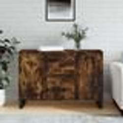 vidaXL Buffet chêne fumé 101,5x35x70 cm bois d'ingénierie