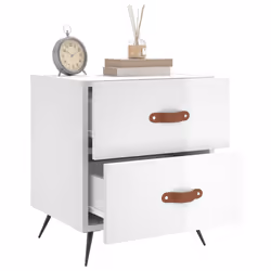 VidaXL 827248 Table de nuit et table de chevet Blanc - Vue supplémentaire 7